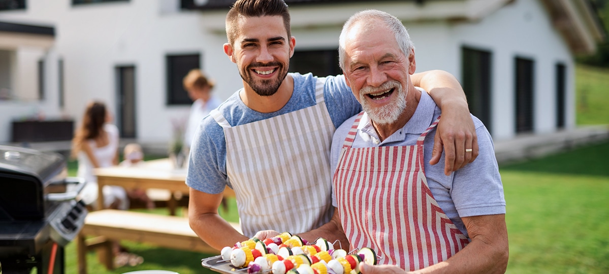 Father and Son at BBQ